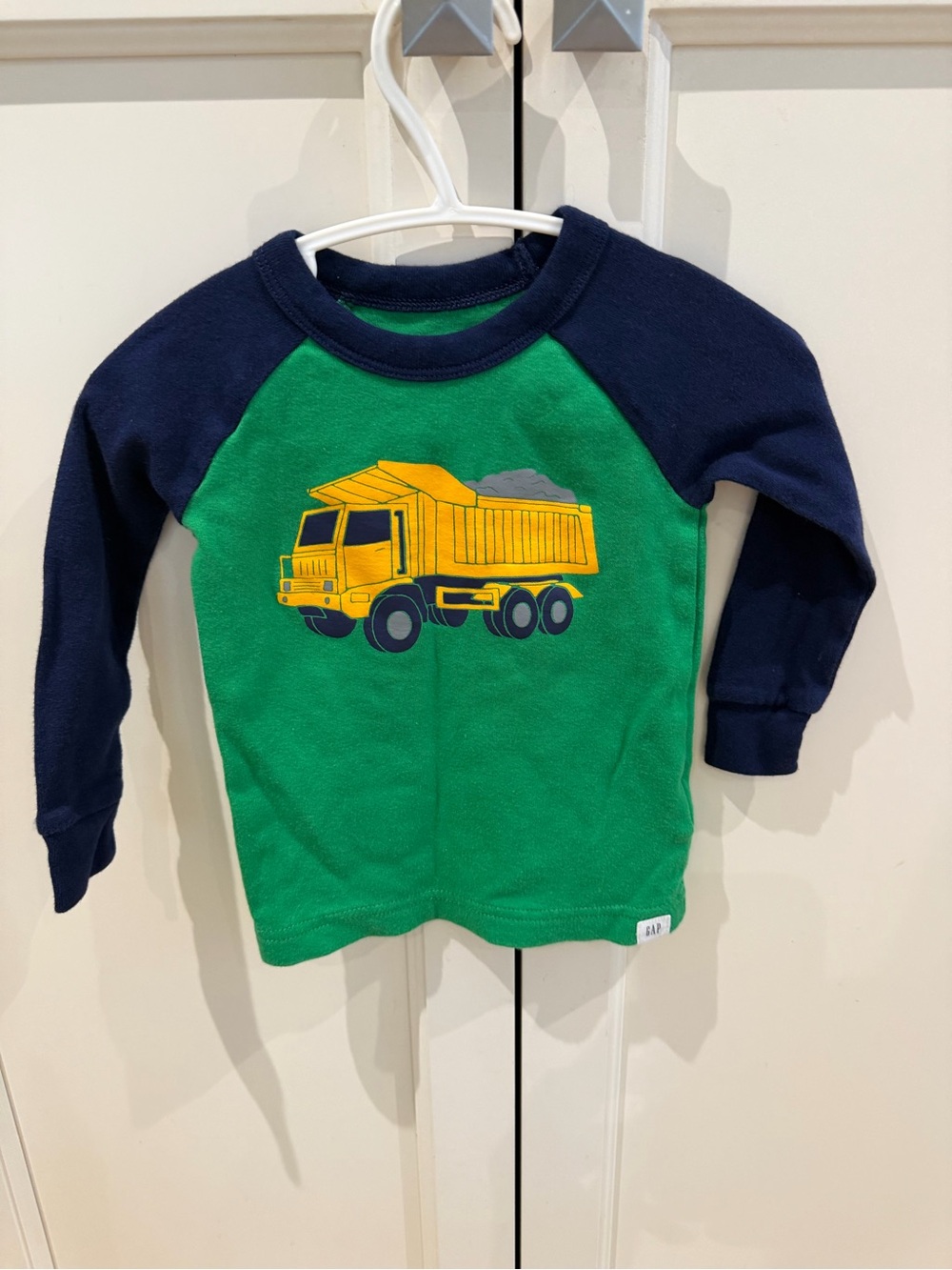 Gap 12-18m Green & Navy Toddler Truck Sweatshirt